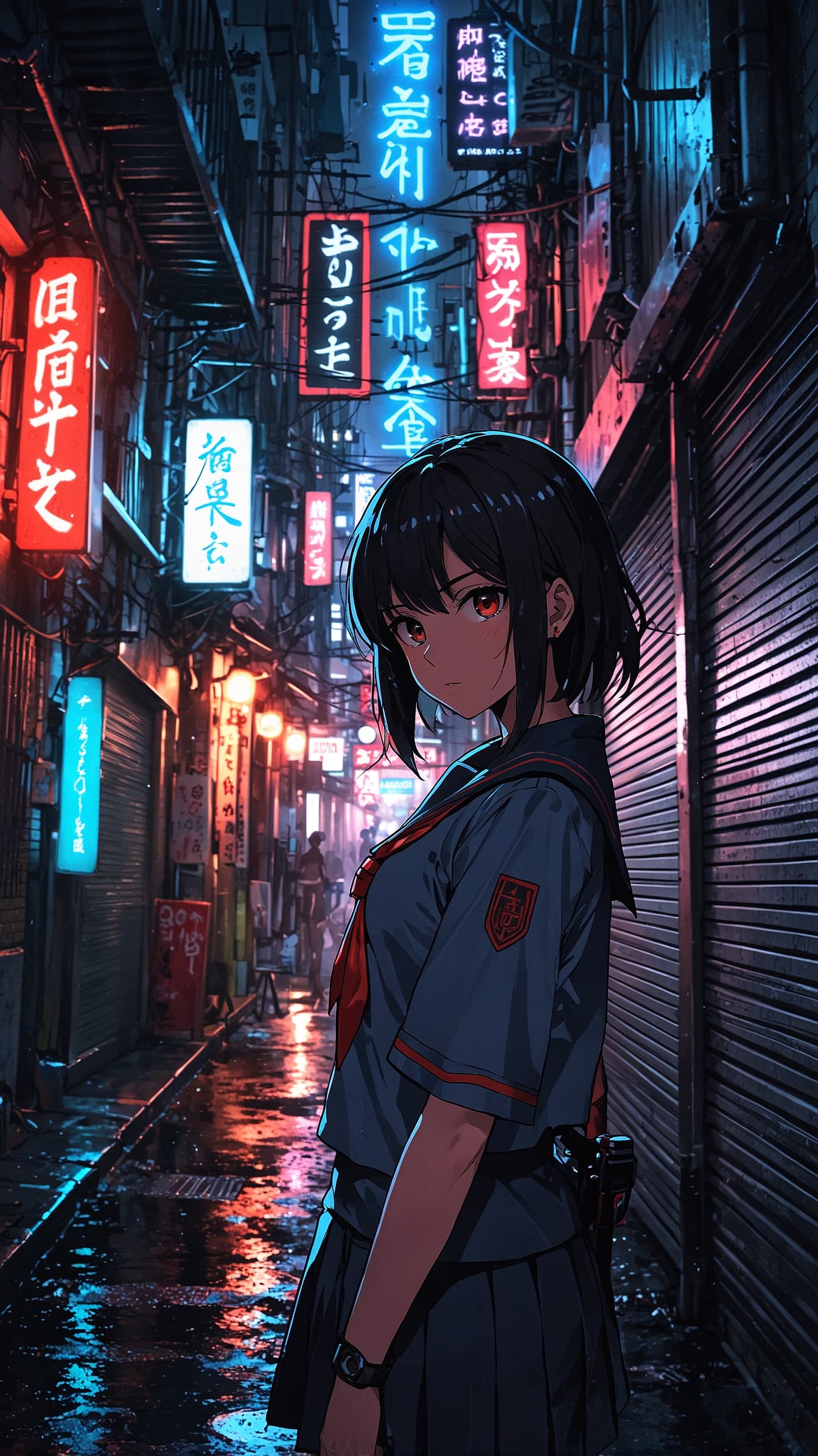 Rainy Night Glance anime wallpaper