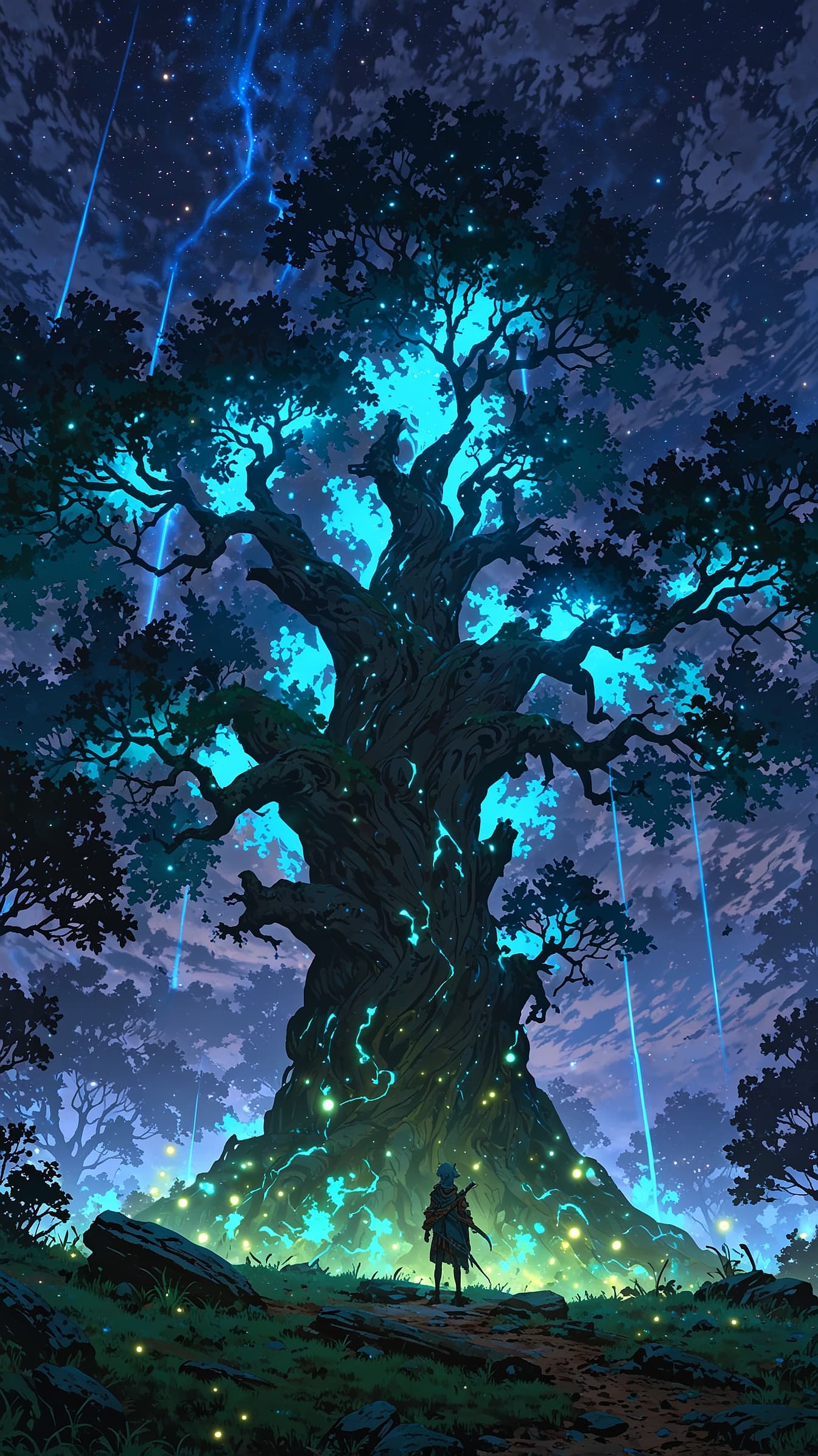The Cyan Tree anime wallpaper